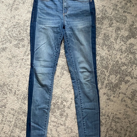 High Rise Skinny Jeans With Dark Stripe - Picture 2 of 5